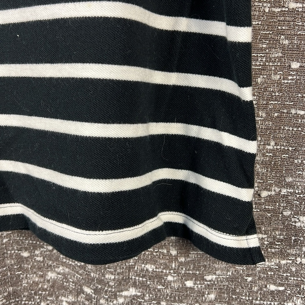 L-RL Lauren‎ Active Ralph Lauren Black w/ White Stripes Collared Polo - Picture 8 of 10